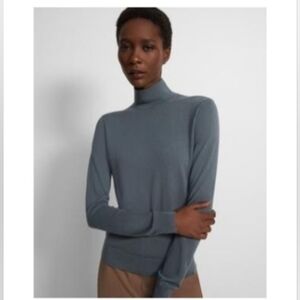 Theory Regal Wool Turtleneck Blue Granite